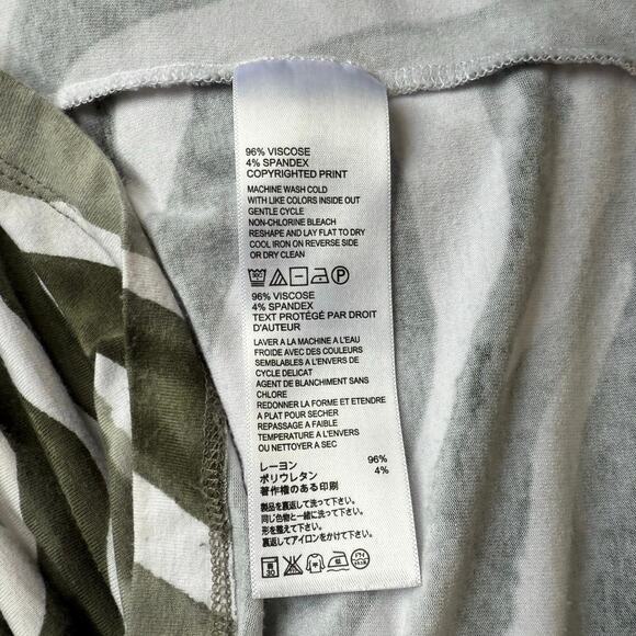 Tommy Bahama Strapless Maxi Dress Women's Large Green White Tropical Zebra Print - Picture 11 of 15